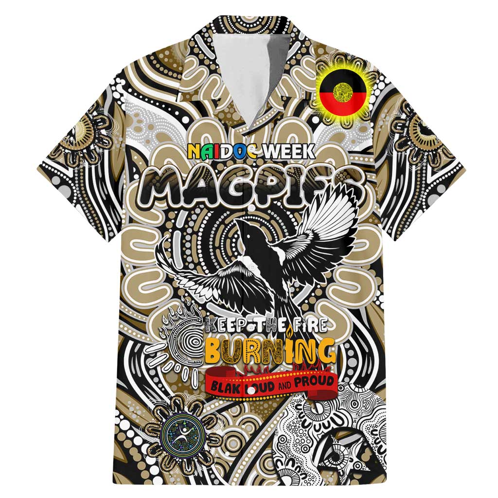 Custom Collingwood Magpies NAIDOC Week 2024 Family Matching Mermaid Dress and Hawaiian Shirt Mascot Football