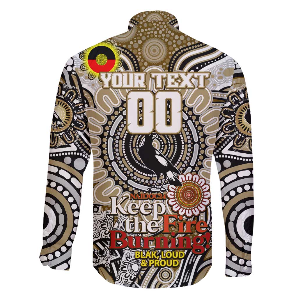 Custom Collingwood Magpies NAIDOC Week 2024 Family Matching Off Shoulder Maxi Dress and Hawaiian Shirt Mascot Football