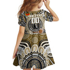 Custom Collingwood Magpies NAIDOC Week 2024 Family Matching Off Shoulder Short Dress and Hawaiian Shirt Mascot Football