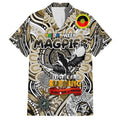 Custom Collingwood Magpies NAIDOC Week 2024 Family Matching Off Shoulder Short Dress and Hawaiian Shirt Mascot Football