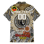 Custom Collingwood Magpies NAIDOC Week 2024 Family Matching Off Shoulder Short Dress and Hawaiian Shirt Mascot Football