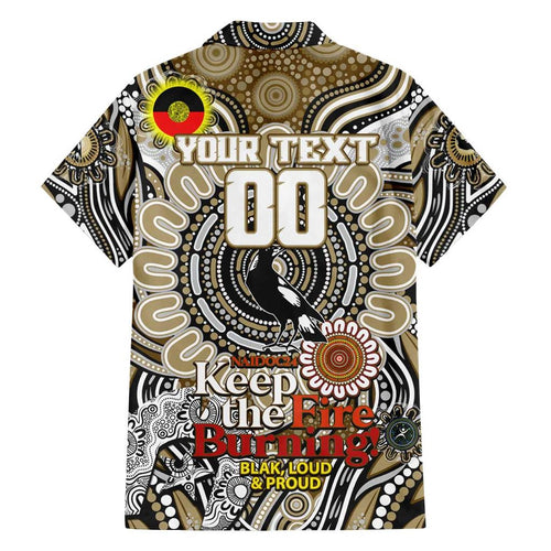 Custom Collingwood Magpies NAIDOC Week 2024 Family Matching Off Shoulder Short Dress and Hawaiian Shirt Mascot Football