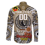 Custom Collingwood Magpies NAIDOC Week 2024 Family Matching Off Shoulder Short Dress and Hawaiian Shirt Mascot Football