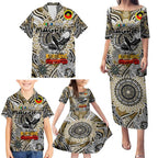 Custom Collingwood Magpies NAIDOC Week 2024 Family Matching Puletasi and Hawaiian Shirt Mascot Football