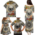 Custom Collingwood Magpies NAIDOC Week 2024 Family Matching Puletasi and Hawaiian Shirt Mascot Football