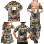 Custom Collingwood Magpies NAIDOC Week 2024 Family Matching Summer Maxi Dress and Hawaiian Shirt Mascot Football