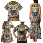 Custom Collingwood Magpies NAIDOC Week 2024 Family Matching Tank Maxi Dress and Hawaiian Shirt Mascot Football