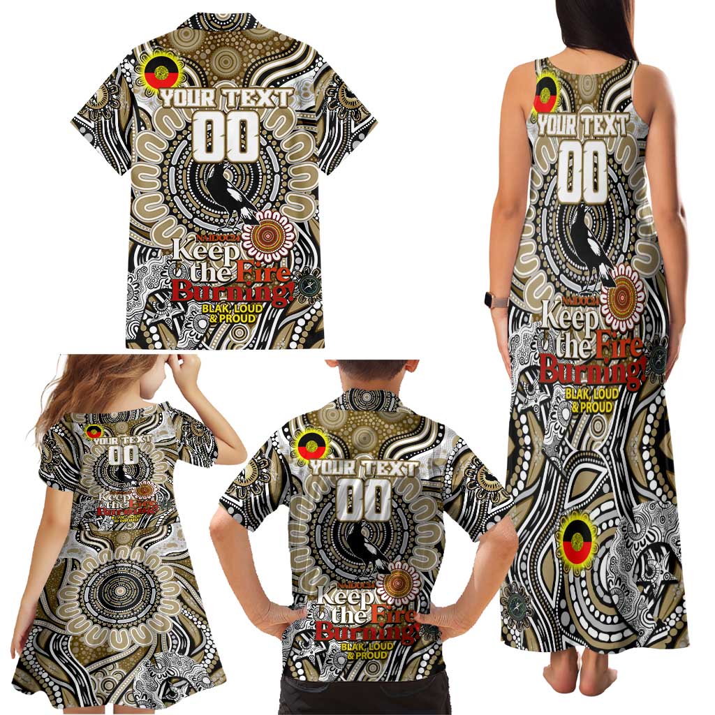 Custom Collingwood Magpies NAIDOC Week 2024 Family Matching Tank Maxi Dress and Hawaiian Shirt Mascot Football