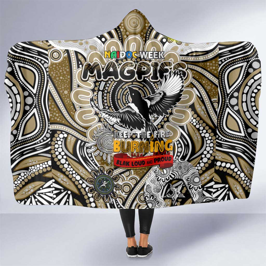 Collingwood Magpies NAIDOC Week 2024 Hooded Blanket Mascot Football