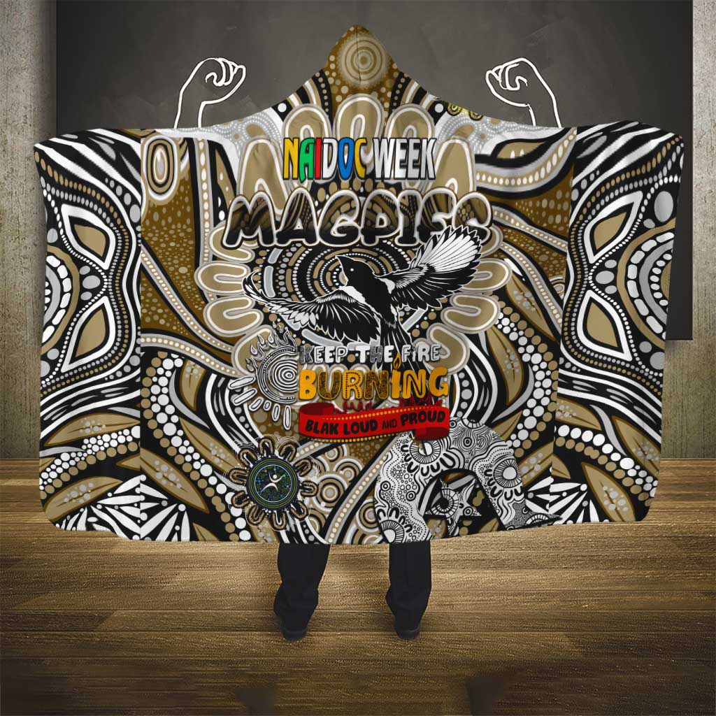 Collingwood Magpies NAIDOC Week 2024 Hooded Blanket Mascot Football