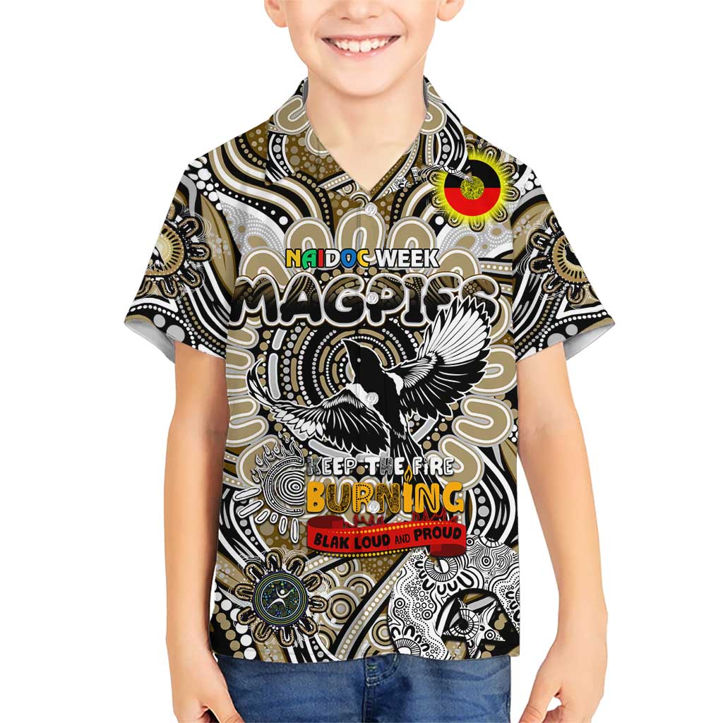 Custom Collingwood Magpies NAIDOC Week 2024 Kid Hawaiian Shirt Mascot Football