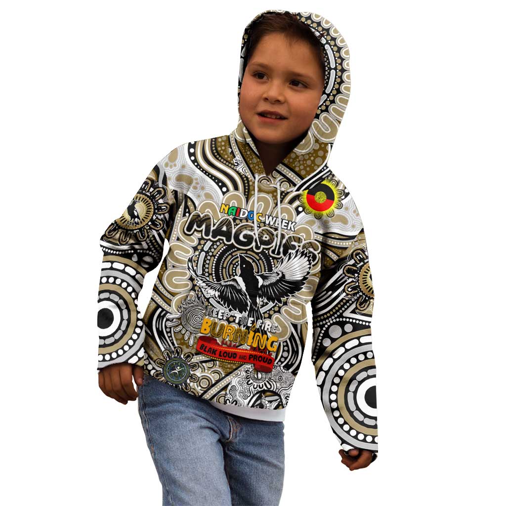 Custom Collingwood Magpies NAIDOC Week 2024 Kid Hoodie Mascot Football