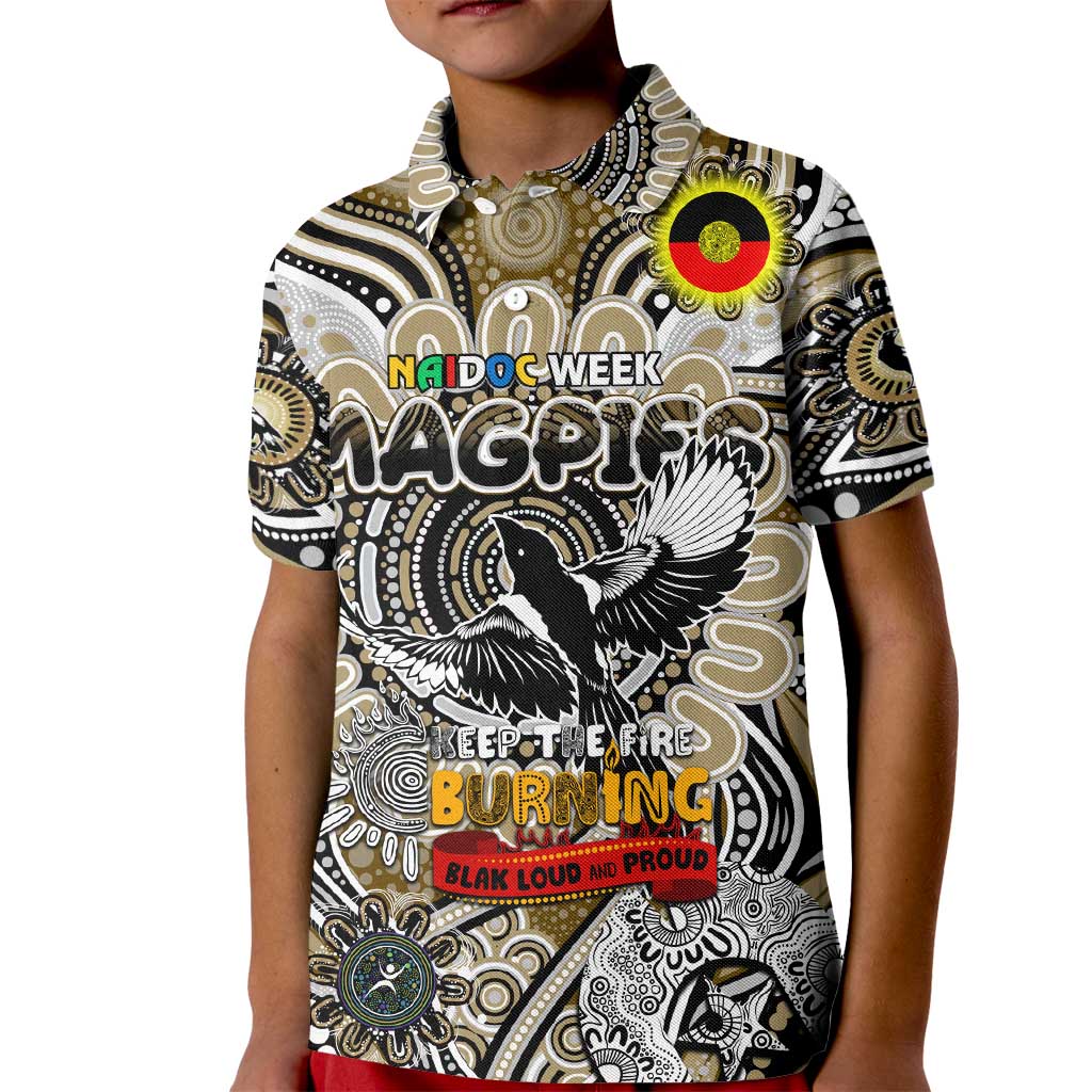 Custom Collingwood Magpies NAIDOC Week 2024 Kid Polo Shirt Mascot Football
