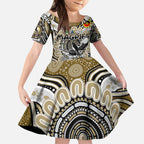 Custom Collingwood Magpies NAIDOC Week 2024 Kid Short Sleeve Dress Mascot Football