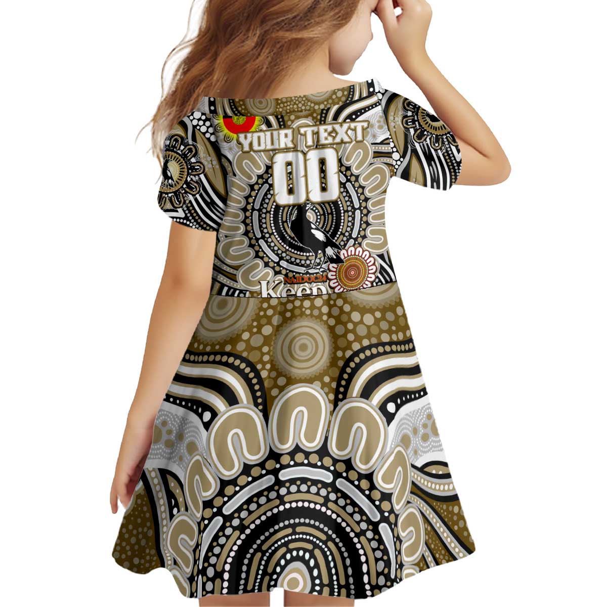 Custom Collingwood Magpies NAIDOC Week 2024 Kid Short Sleeve Dress Mascot Football