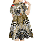Custom Collingwood Magpies NAIDOC Week 2024 Kid Short Sleeve Dress Mascot Football