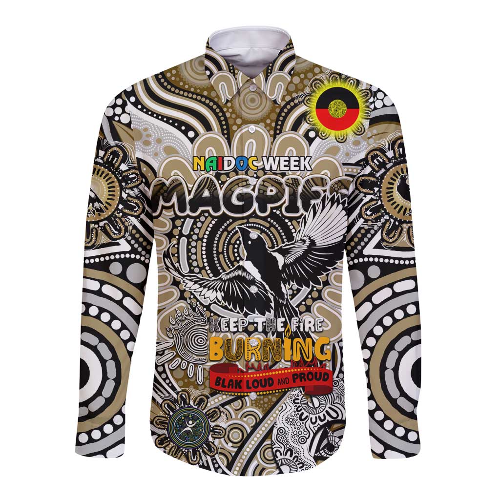 Custom Collingwood Magpies NAIDOC Week 2024 Long Sleeve Button Shirt Mascot Football