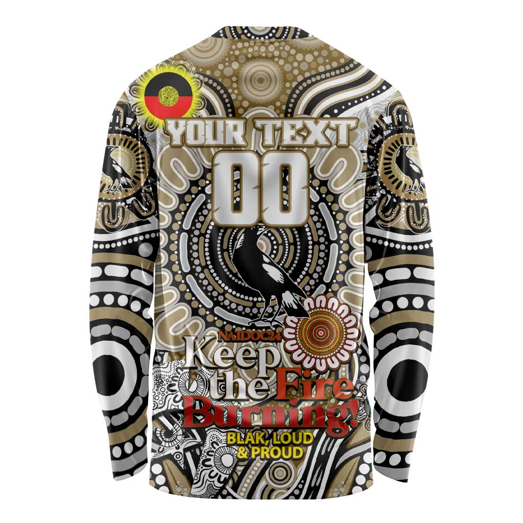 Custom Collingwood Magpies NAIDOC Week 2024 Long Sleeve Shirt Mascot Football
