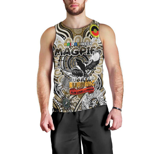 Custom Collingwood Magpies NAIDOC Week 2024 Men Tank Top Mascot Football