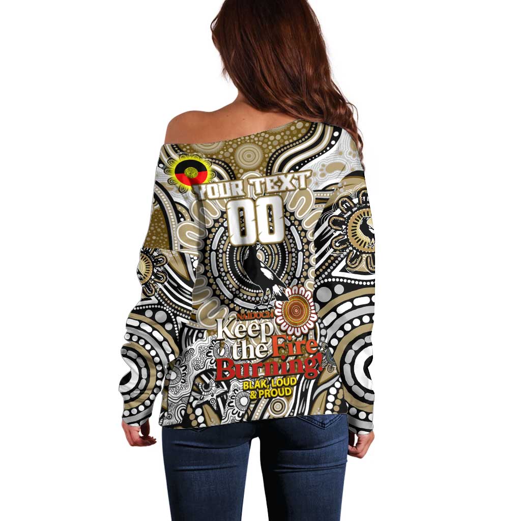 Custom Collingwood Magpies NAIDOC Week 2024 Off Shoulder Sweater Mascot Football
