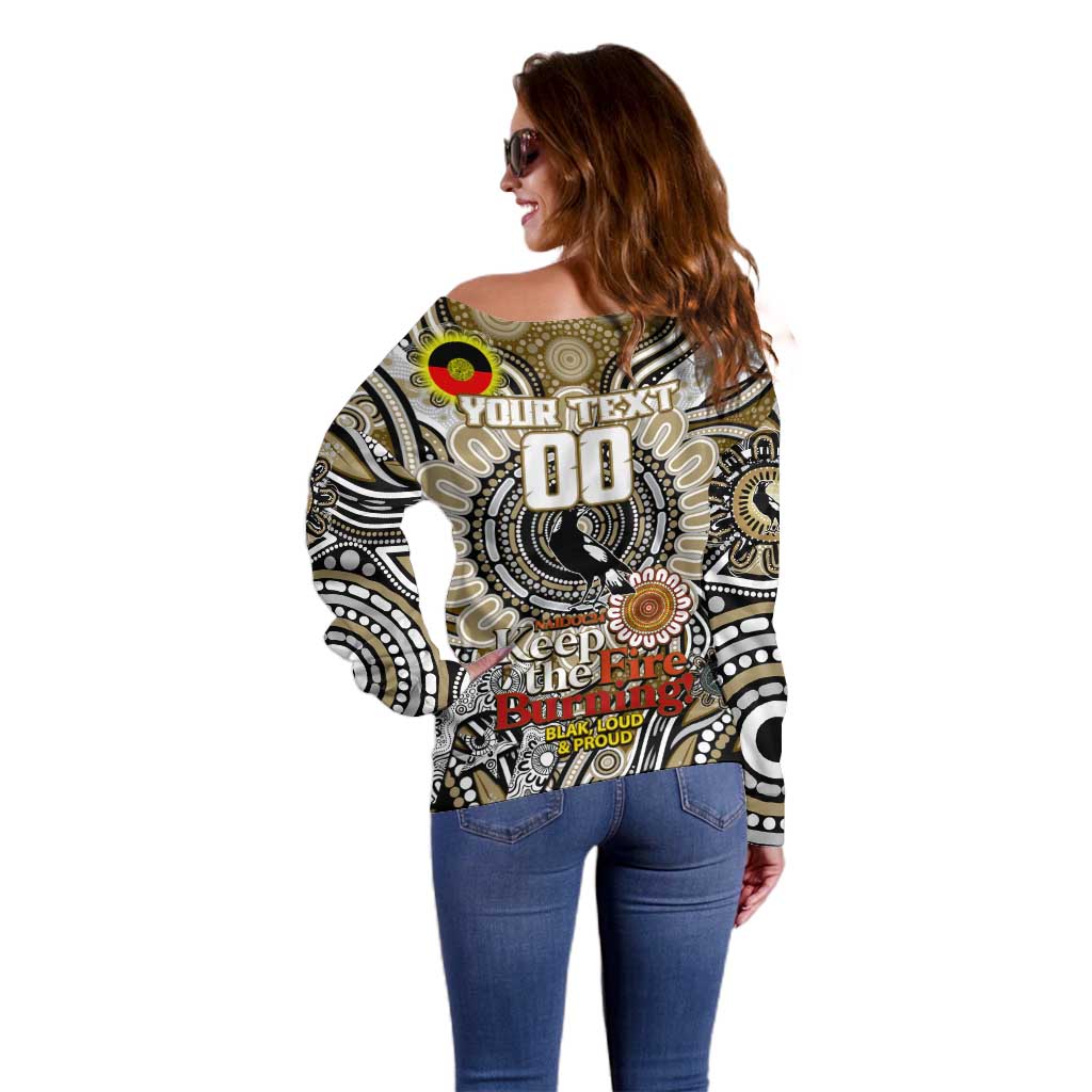 Custom Collingwood Magpies NAIDOC Week 2024 Off Shoulder Sweater Mascot Football