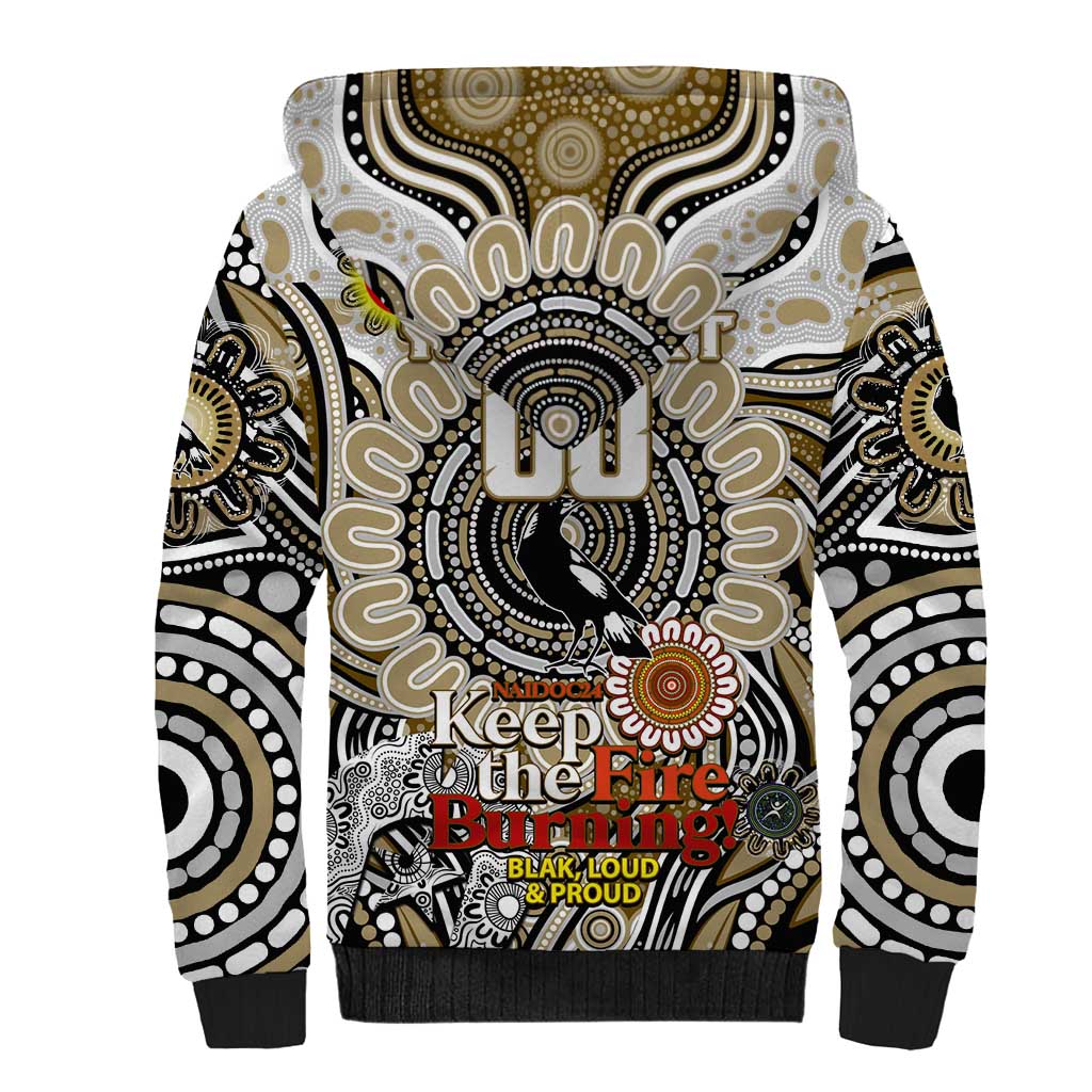 Custom Collingwood Magpies NAIDOC Week 2024 Sherpa Hoodie Mascot Football