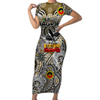 Custom Collingwood Magpies NAIDOC Week 2024 Short Sleeve Bodycon Dress Mascot Football