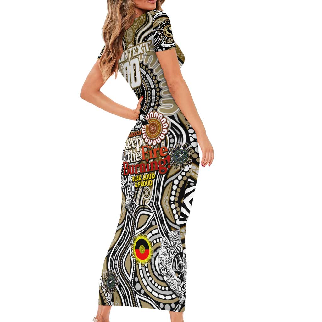 Custom Collingwood Magpies NAIDOC Week 2024 Short Sleeve Bodycon Dress Mascot Football