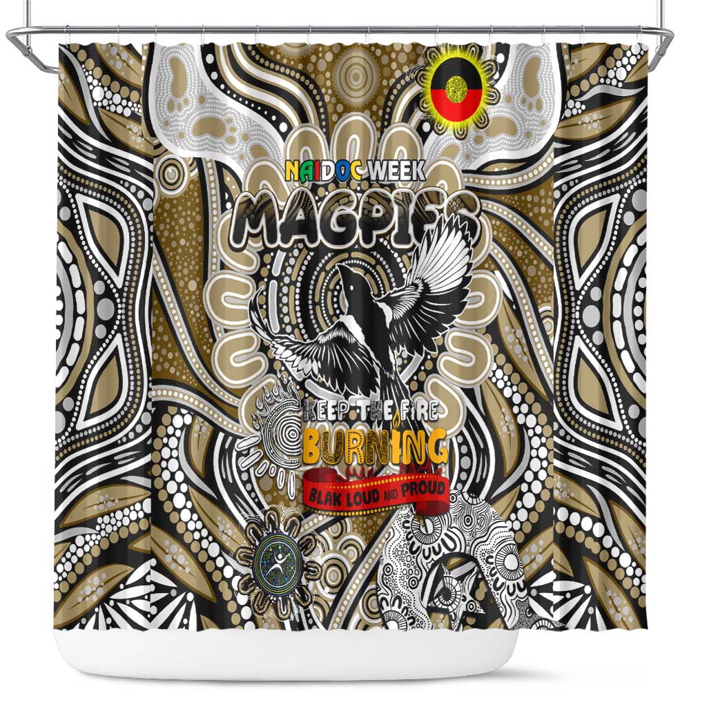 Collingwood Magpies NAIDOC Week 2024 Shower Curtain Mascot Football
