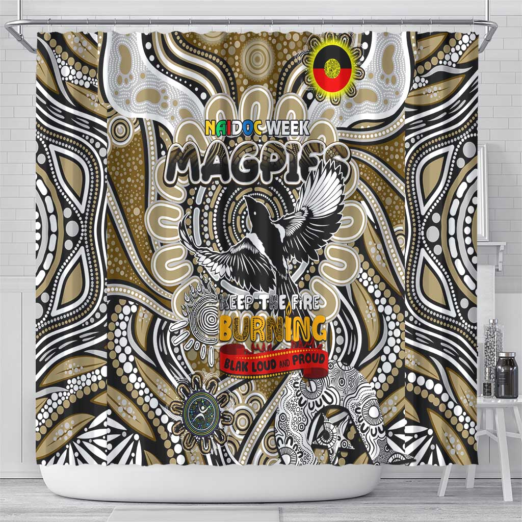 Collingwood Magpies NAIDOC Week 2024 Shower Curtain Mascot Football