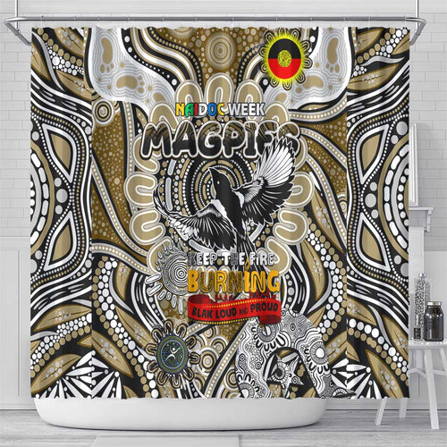 Collingwood Magpies NAIDOC Week 2024 Shower Curtain Mascot Football