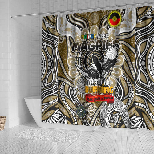 Collingwood Magpies NAIDOC Week 2024 Shower Curtain Mascot Football