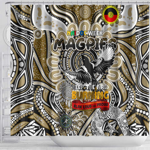 Collingwood Magpies NAIDOC Week 2024 Shower Curtain Mascot Football