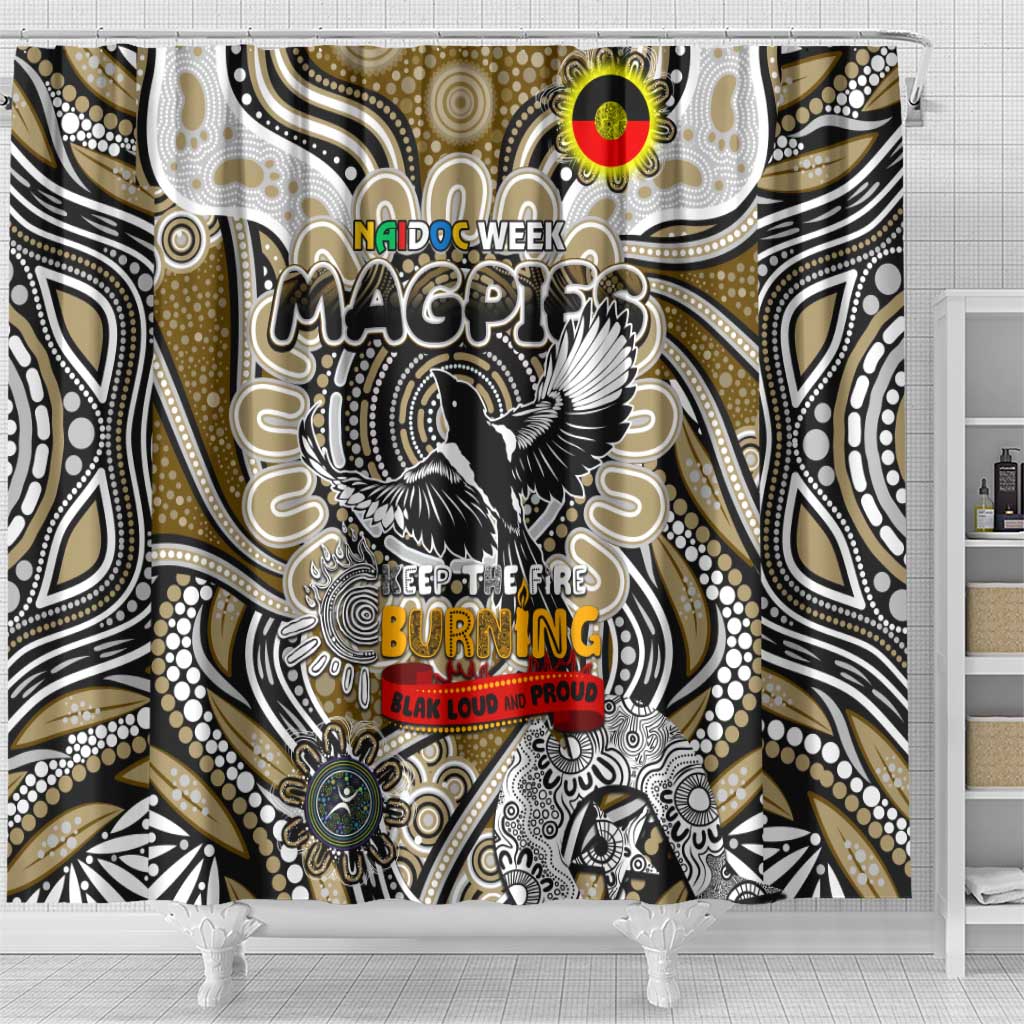 Collingwood Magpies NAIDOC Week 2024 Shower Curtain Mascot Football