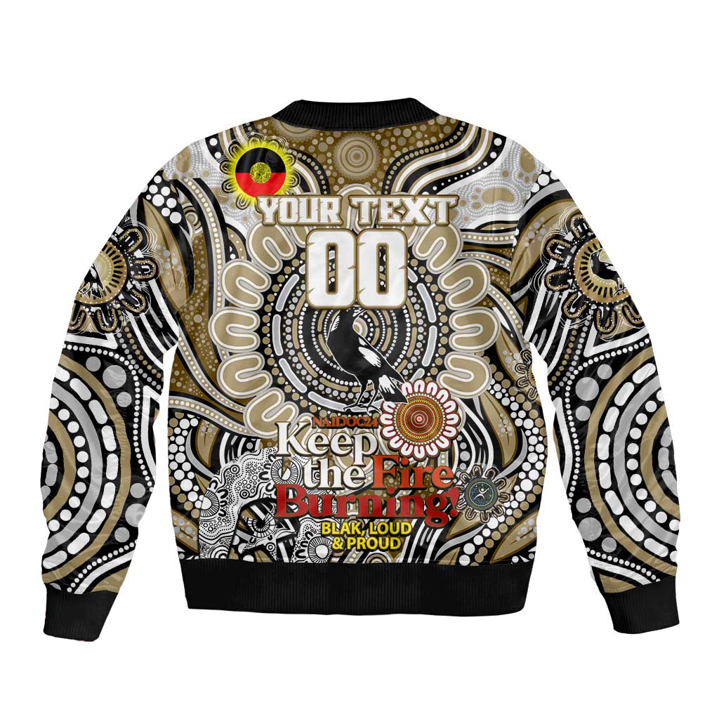 Custom Collingwood Magpies NAIDOC Week 2024 Sleeve Zip Bomber Jacket Mascot Football