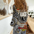 Custom Collingwood Magpies NAIDOC Week 2024 Women Casual Shirt Mascot Football