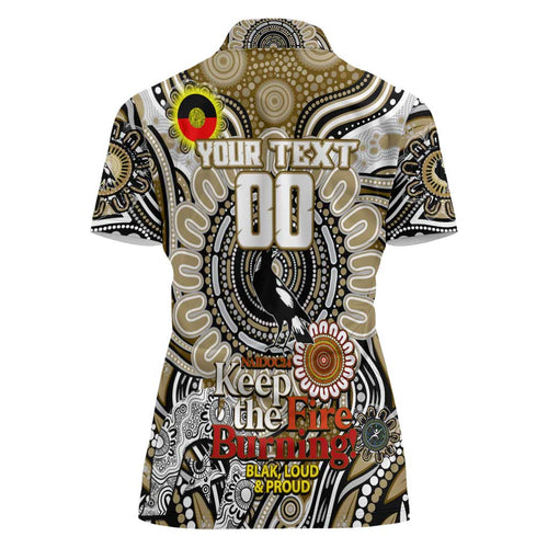 Custom Collingwood Magpies NAIDOC Week 2024 Women Polo Shirt Mascot Football