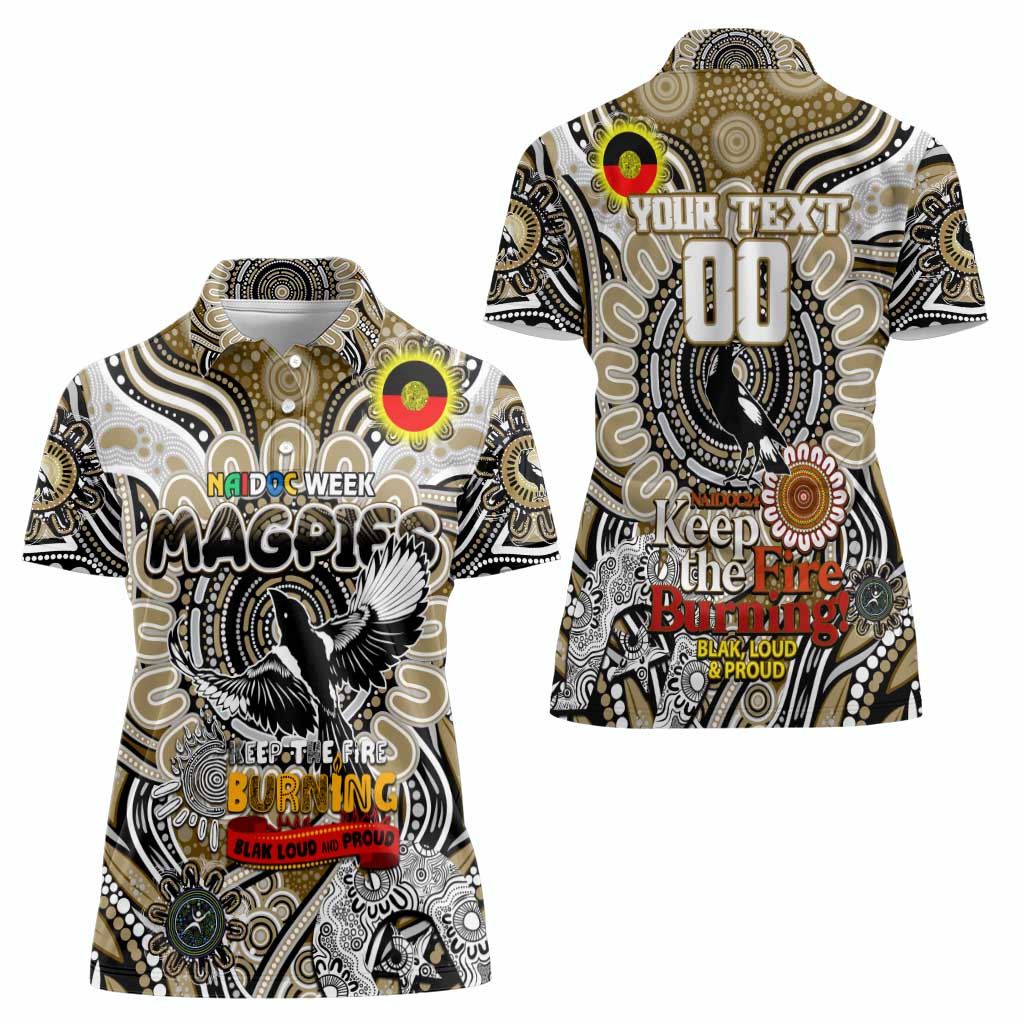 Custom Collingwood Magpies NAIDOC Week 2024 Women Polo Shirt Mascot Football