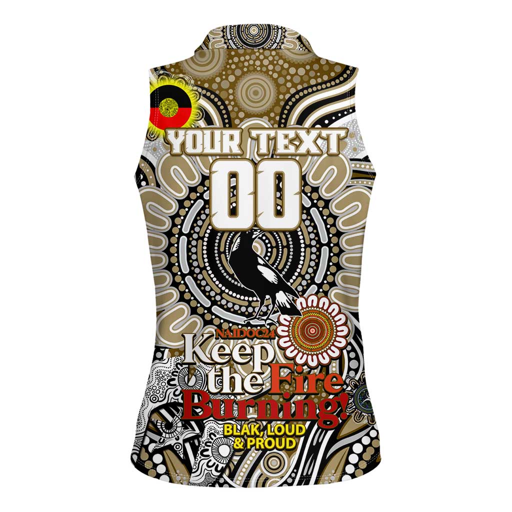 Custom Collingwood Magpies NAIDOC Week 2024 Women Sleeveless Polo Shirt Mascot Football