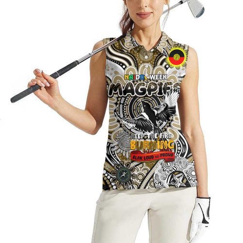 Custom Collingwood Magpies NAIDOC Week 2024 Women Sleeveless Polo Shirt Mascot Football
