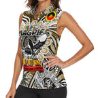 Custom Collingwood Magpies NAIDOC Week 2024 Women Sleeveless Polo Shirt Mascot Football