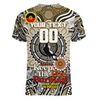 Custom Collingwood Magpies NAIDOC Week 2024 Women V-Neck T-Shirt Mascot Football