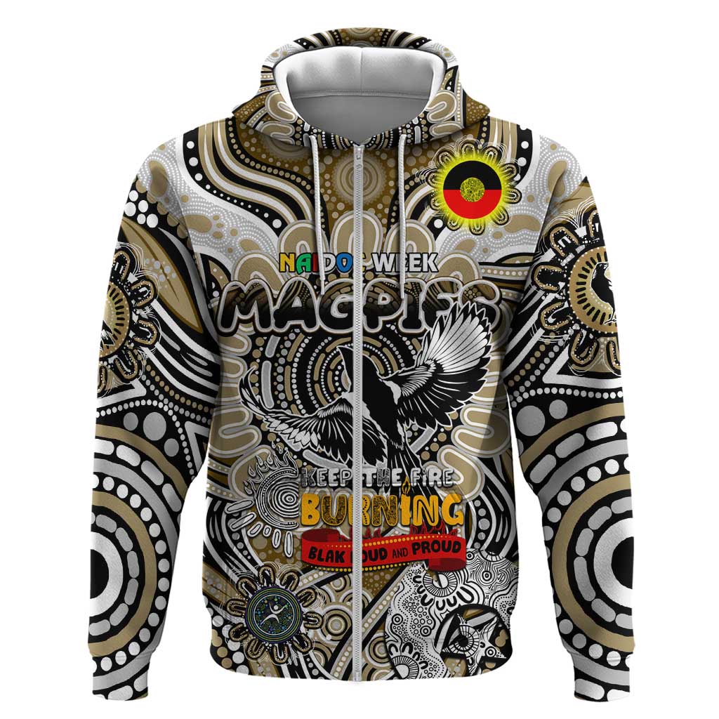 Custom Collingwood Magpies NAIDOC Week 2024 Zip Hoodie Mascot Football