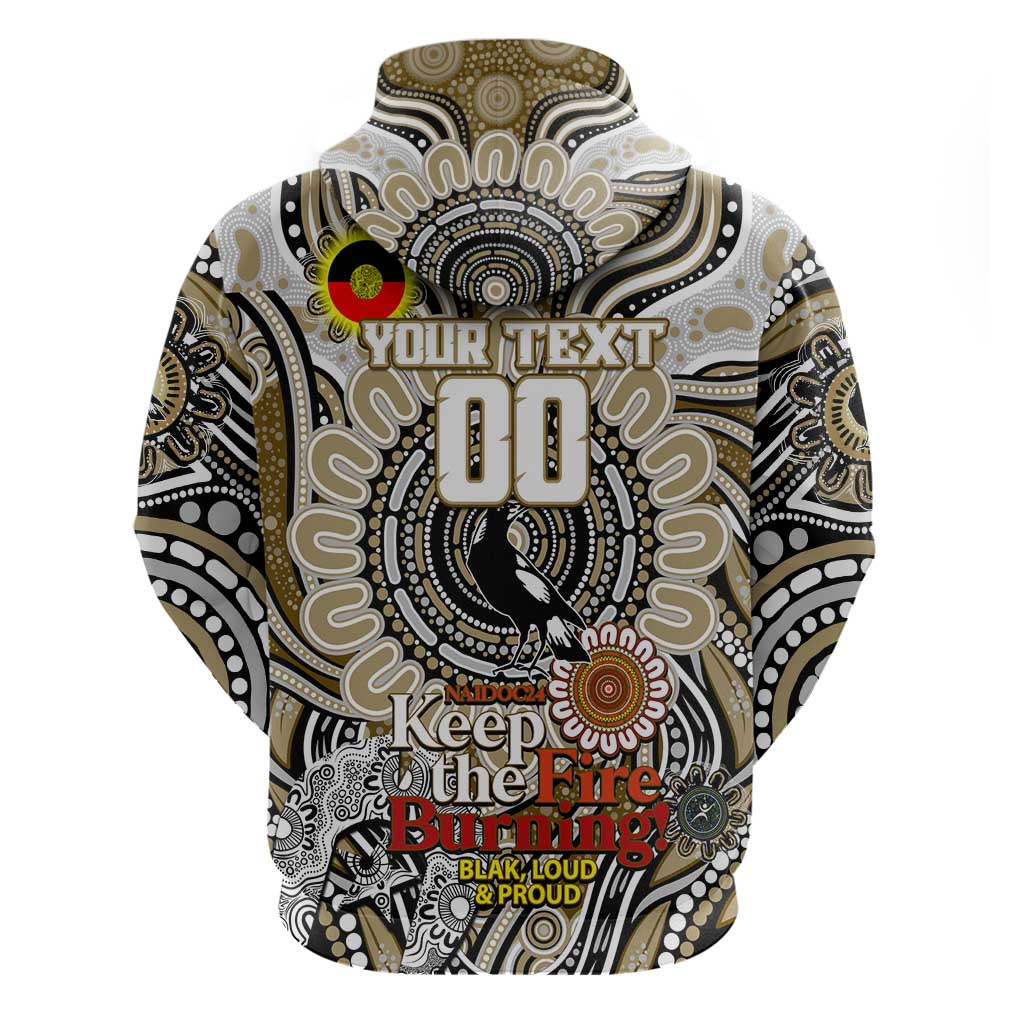 Custom Collingwood Magpies NAIDOC Week 2024 Zip Hoodie Mascot Football