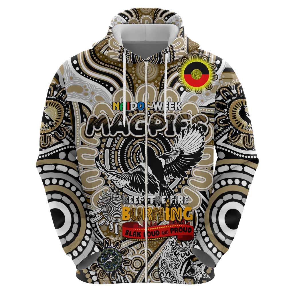 Custom Collingwood Magpies NAIDOC Week 2024 Zip Hoodie Mascot Football
