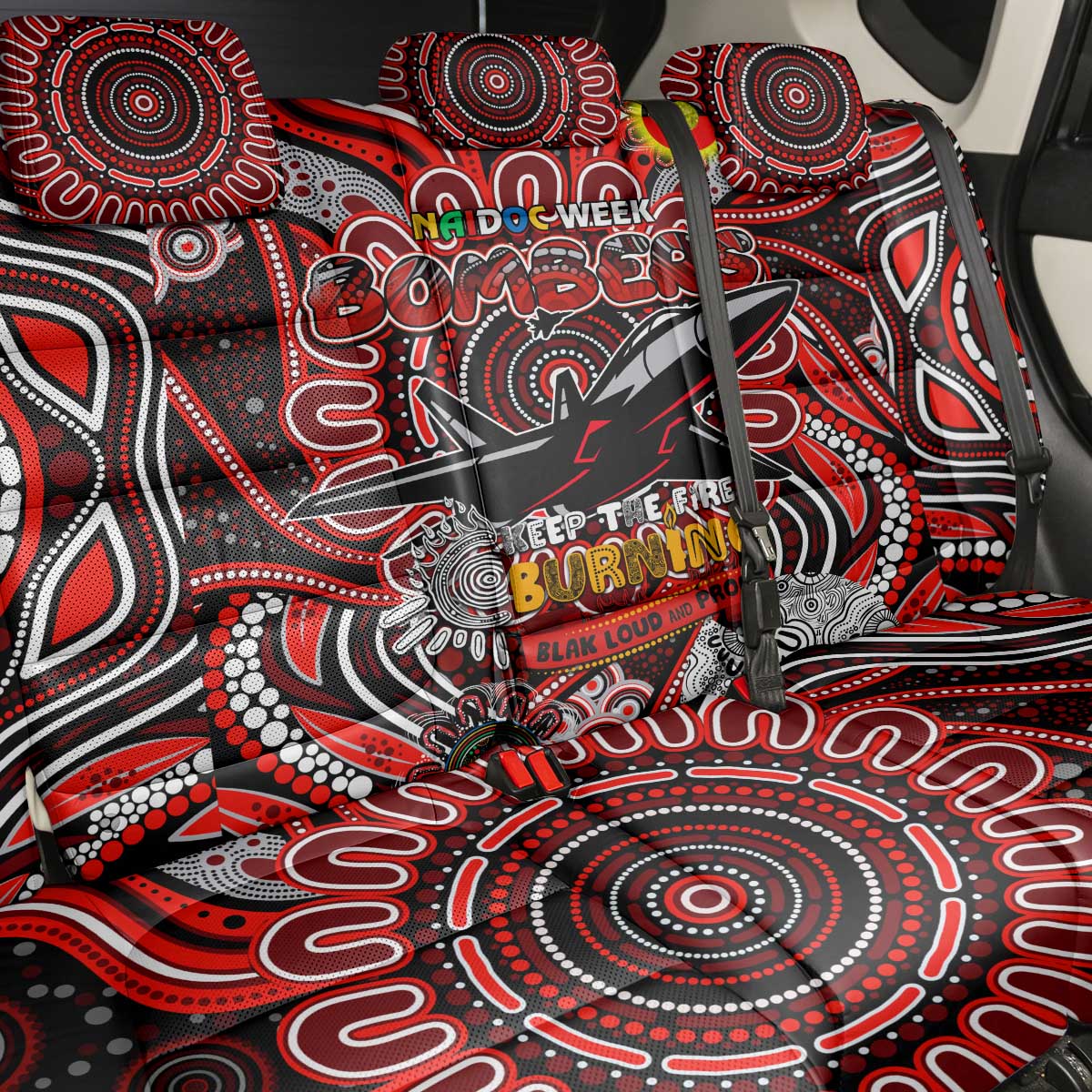 Essendon Bombers NAIDOC Week 2024 Back Car Seat Cover Mascot Football