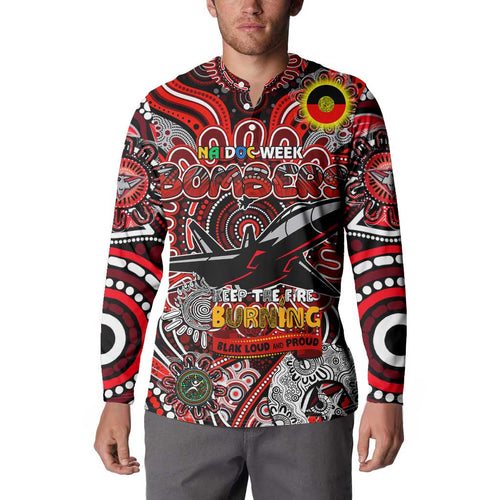 Custom Essendon Bombers NAIDOC Week 2024 Button Sweatshirt Mascot Football