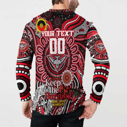 Custom Essendon Bombers NAIDOC Week 2024 Button Sweatshirt Mascot Football