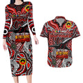 Custom Essendon Bombers NAIDOC Week 2024 Couples Matching Long Sleeve Bodycon Dress and Hawaiian Shirt Mascot Football