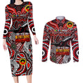 Custom Essendon Bombers NAIDOC Week 2024 Couples Matching Long Sleeve Bodycon Dress and Long Sleeve Button Shirt Mascot Football